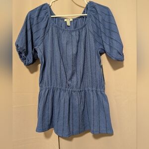 Nine West Women's Crepe Pullover Balloon Sleeve Blouse Size Small